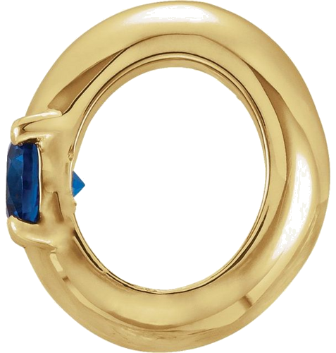 14K Yellow 3 mm Round Miniature Birthstone Slide Pendant Mounting (3)