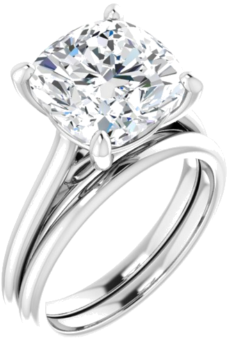 Sužadėtuvių Žiedas „Accented Infinity-Inspired“ 14k white gold Cushion 10mm (6)