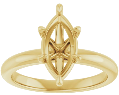 Sužadėtuvių Žiedas 585 Geltonojo Aukso Marquise 12mm x 6mm (3)