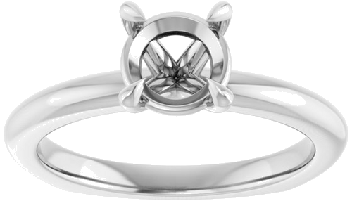 Sužadėtuvių Žiedas „Claw-Prong Euro Shank“ 14k white gold Round 6.5mm (3)