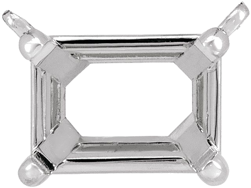 Pakabukas „Emerald Claw-Prong“ 585 Baltojo Aukso Emerald 6mm x 4mm (1)