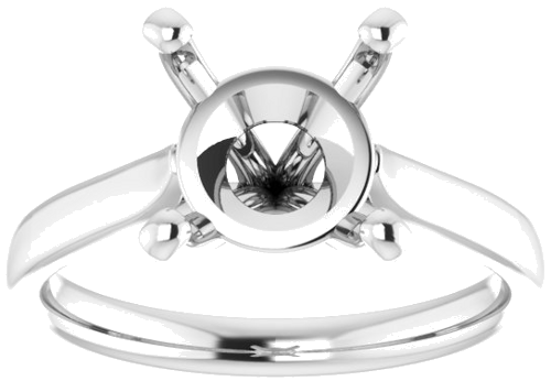 14K White 9.4 mm Round Engagement Ring Mounting (3)