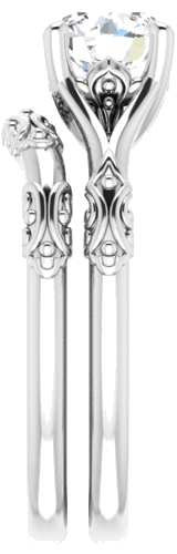 Sužadėtuvių Žiedas „Solitaire Split Shank“ 585 Baltojo Aukso Round 6.5mm (9)