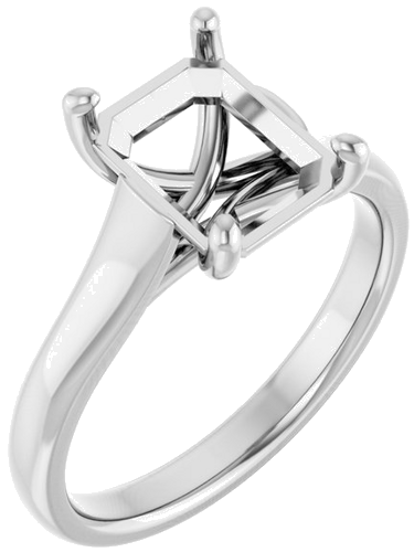 Sužadėtuvių Žiedas „Solitaire“ 585 Baltojo Aukso Emerald 9mm x 7mm (1)