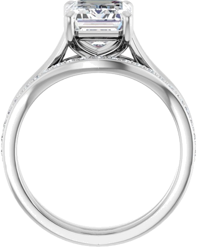 Sužadėtuvių Žiedas „Solitaire“ 585 Baltojo Aukso Emerald 9mm x 7mm (7)