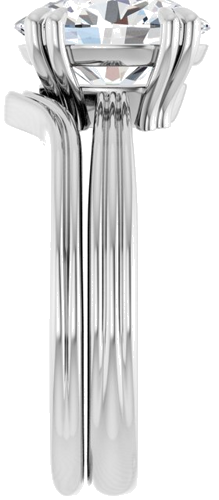 14K White 10x8 mm Oval Solitaire Engagement Ring Mounting (9)