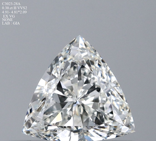 0.3 carat H-VVS2 Natūralus Triangular Deimantas (1)