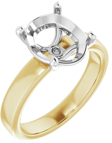 Sužadėtuvių Žiedas „Solitaire“ 14k yellow/white gold Oval 11mm x 9mm (1)