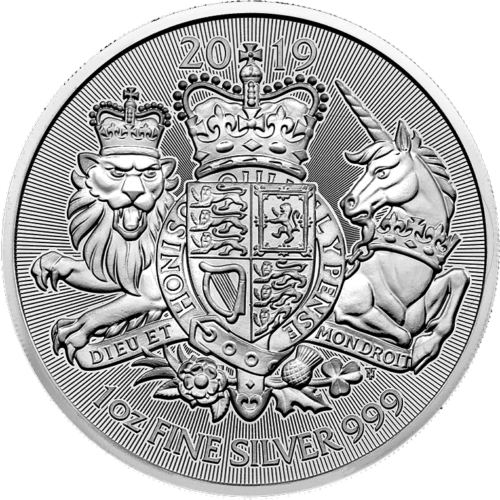 1 oz Королевский герб (Royal Arms) 2019 Великобритания серебряная монета (1)