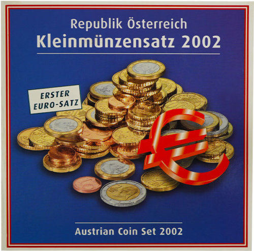 2002 Австрия BU Комплект Евро монети (1)