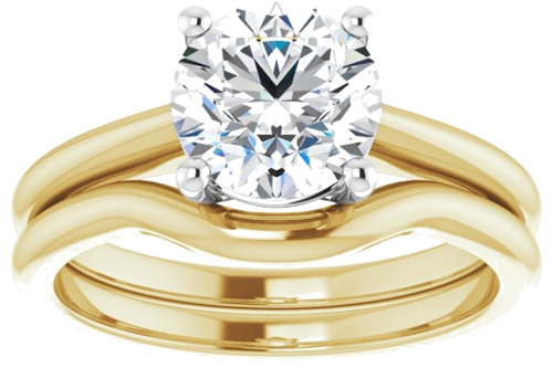 Sužadėtuvių Žiedas „Solitaire“ 14k yellow/white gold Round 7.4mm (8)