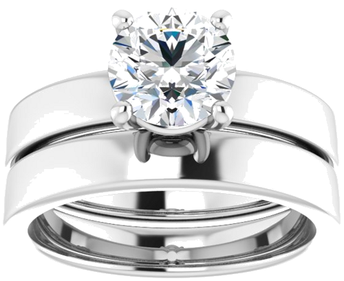 Sužadėtuvių Žiedas „Solitaire“ 14k white gold Round 7mm (8)