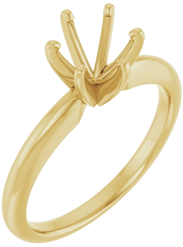 14K Yellow 6.5 mm Round 6-Prong Solitaire Ring Mounting (1)