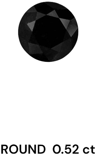 0.52 carat Fancy Black-VVS2 Excellent cut Natūralus Round Deimantas (1)
