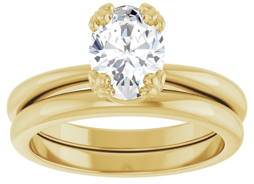 Sužadėtuvių Žiedas „Solitaire“ 14k yellow gold Oval 8mm x 6mm (8)