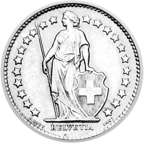 1/2 франка Гельвеция (1875–1967) серебряная монета Швейцарии (1)