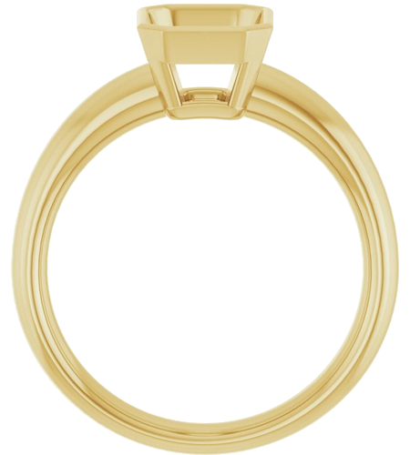 Sužadėtuvių Žiedas „Bezel-Set Solitaire“ 14k yellow gold Emerald 8mm x 6mm (2)
