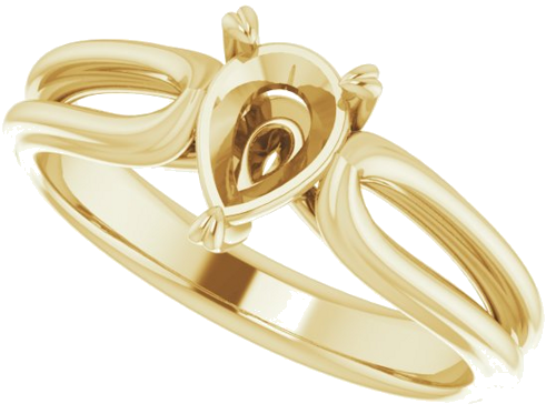 Sužadėtuvių Žiedas „Solitaire“ 585 Geltonojo Aukso Pear Shape 7mm x 5mm (5)