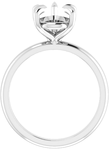 14K White 12x8 mm Pear Solitaire Engagement Ring Mounting (2)