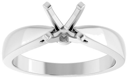 14K White 6.5 mm Round Solitaire Engagement Ring Mounting (3)