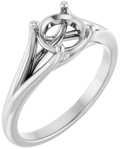 Sužadėtuvių Žiedas „Solitaire“ 585 Baltojo Aukso Round 6.5mm (1)