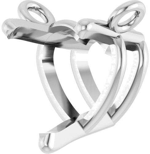 14K White 5.5x5.5 mm Heart Solitaire 16-18  Necklace Mounting (2)