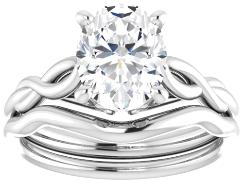 Sužadėtuvių Žiedas „Solitaire“ 585 Baltojo Aukso Oval 9mm x 7mm (8)