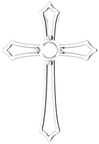 Pakabukas „Accented Cross“ 14k white gold Round 4.4mm (1)