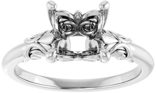 Sužadėtuvių Žiedas „Solitaire“ 14k white gold Square 6.5mm (3)