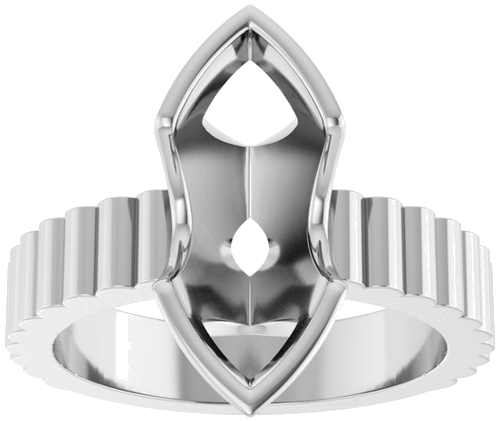 Sužadėtuvių Žiedas „Half-Bezel Solitaire“ 10k white gold Marquise 15mm x 7mm (3)