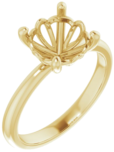 14K Yellow 8.8 mm Round Solitaire Engagement Ring Mounting (1)