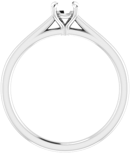 14K White  4.4 mm Round Solitaire Engagement Ring Mounting (2)