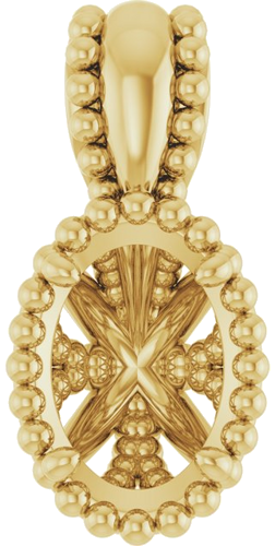 Pakabukas „Beaded“ 14k yellow gold Oval 6mm x 4mm (1)