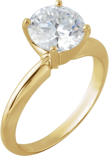 14K Yellow 7.8-8.6 mm Round 4-Prong Heavy Solitaire Ring Mounting (3)