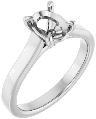 Sužadėtuvių Žiedas „Claw-Prong“ 14k white gold Oval 8mm x 6mm (1)