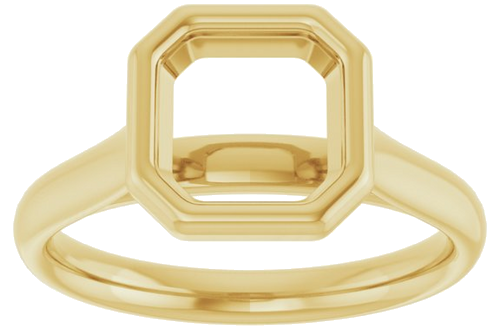 Sužadėtuvių Žiedas „Bezel-Set Solitaire“ 14k yellow gold Asscher 7mm (3)