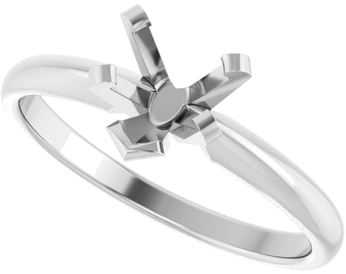 14K White 5.5 x 5.5 mm Heart Solitaire Engagement Ring Mounting (4)