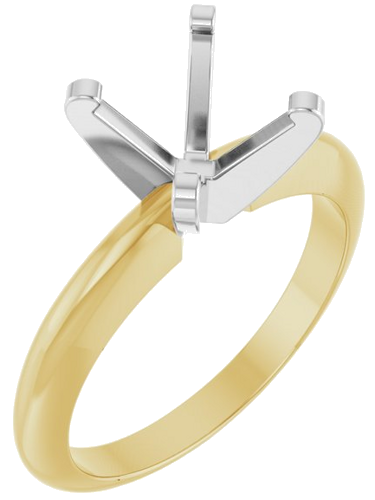 14K Yellow White 8 mm Round Solitaire Engagement Ring Mounting (1)