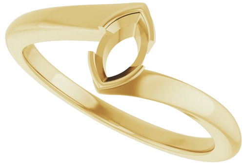 Sužadėtuvių Žiedas „Half-Bezel Solitaire“ 14k yellow gold Marquise 6mm x 3.5mm (5)