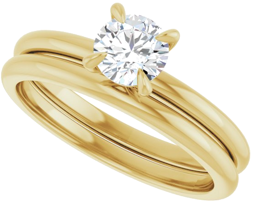 Sužadėtuvių Žiedas „Solitaire“ 10k yellow gold Round 5.2mm (10)
