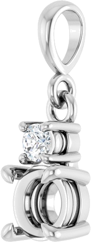 Pakabukas „Accented“ 14k white gold Round 5mm (2)