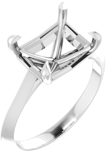 Platinum 10x8 mm Emerald Solitaire Engagement Ring Mounting (1)