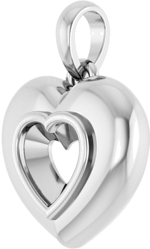 Sterling Silver 5 mm Heart Bezel-Set Puffed Pendant Mounting (2)