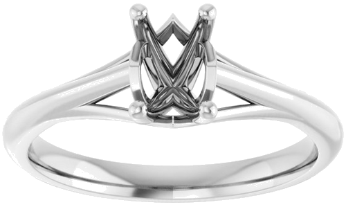Sužadėtuvių Žiedas „Solitaire“ 14k white gold Emerald 6mm x 4mm (3)