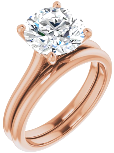 Sužadėtuvių Žiedas „Solitaire“ 585 Rožinis Aukso Round 9mm (6)