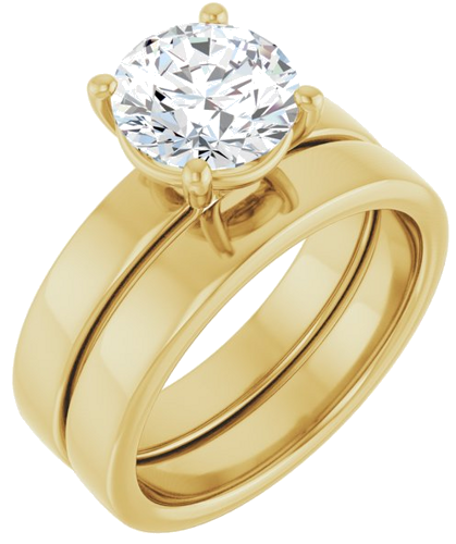 Sužadėtuvių Žiedas „Solitaire“ 14k yellow gold Round 8mm (6)