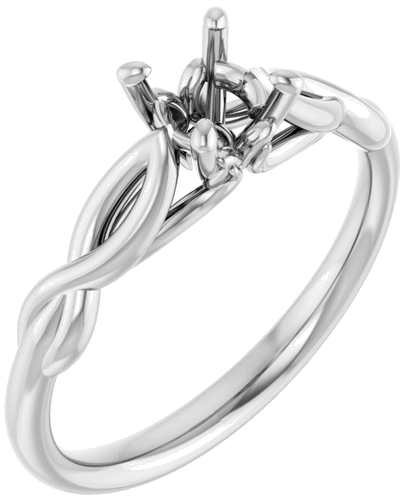 Sužadėtuvių Žiedas „Solitaire“ 585 Baltojo Aukso Round 5.2mm (1)