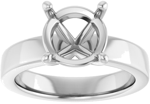 Sužadėtuvių Žiedas 14k white gold Round 9.4mm (3)