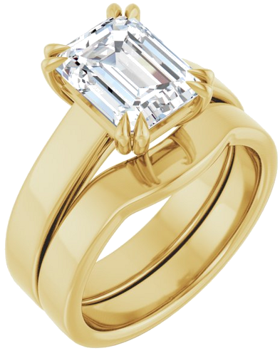 14K Yellow 9x7 mm Emerald Engagement Ring Mounting (6)