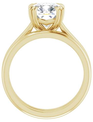 14K Yellow 8 mm Cushion Solitaire Engagement Ring Mounting (7)